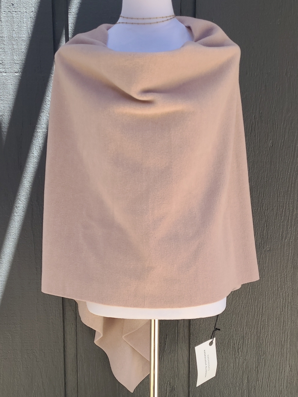 NWT Henriette Steffensen Copenhagen Nude Pale Pink Fleece Poncho